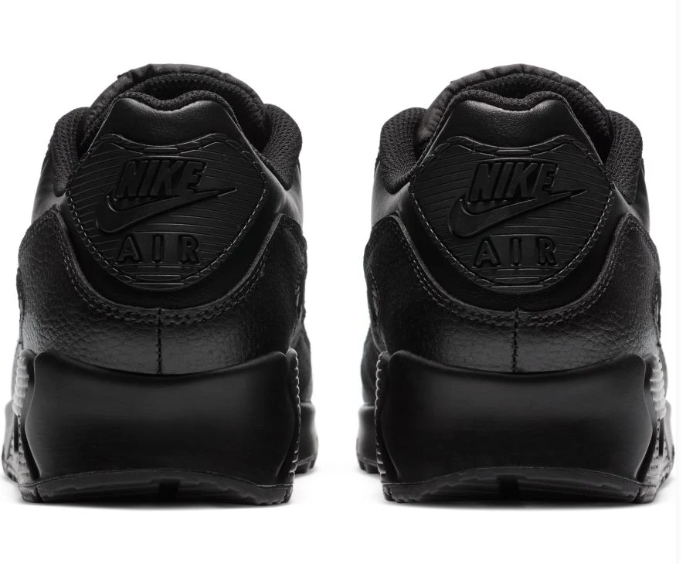 Nike Air Max 90 LTR Men's Leather Sneakers – Triple Black