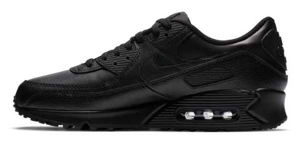 Nike Air Max 90 LTR Men's Leather Sneakers – Triple Black