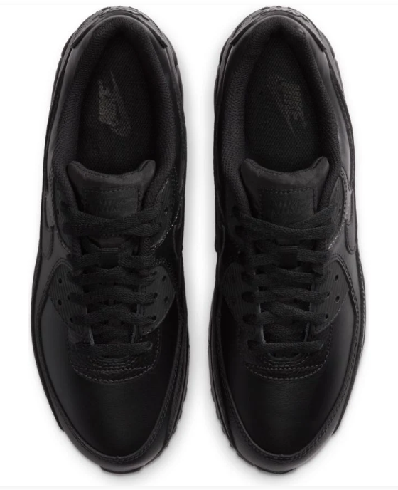Nike Air Max 90 LTR Men's Leather Sneakers – Triple Black
